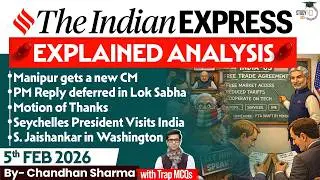Indian Express Analysis | 5th February 2026 | Government Schemes & Initiatives for UPSC | StudyIQ