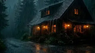 🌧️ 99.9% fall asleep within the first 5 minutes | Heavy rain in a foggy mountain village 😴