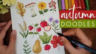 12 FUN Autumn Botanical Doodles 🍁 | Easy Fall Drawing Ideas