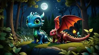 Seven Baby Dragons Fly at Night | Fantasy Song for Kids | Dragon Rhymes and Nighttime Adventures
