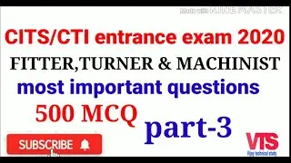 CTI/ CITS entrance exam 2020 |#CTI fitter || CTI turner || CTI machinist entrance exam || part-3