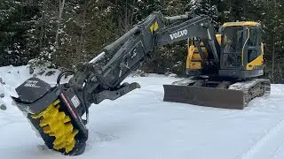 New MM36 forestry mulcher on our 145D excavator! #sustainableforestry #heavyequipment #farmlife