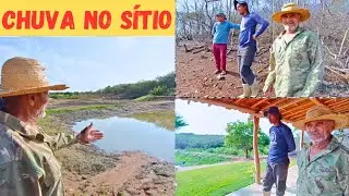 🌧️ CHUVA BOA NO SÍTIO VEJAM SÓ AÇUDE COMEÇOU A PEGAR ÁGUA SÓ ALEGRIA PLANTANDO JERIMUM MELANCIA