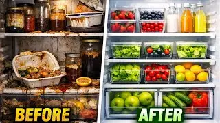Extremely Dirty Fridge Cleaning