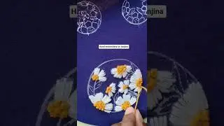 Flower stitching #embroidery #frenchnot #handembroidery #satinstitch #cosmos #flowers #sewing