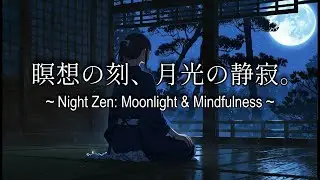 夜の瞑想BGM｜真夜中の寺院で月光に包まれる。深い眠りへと導く禅の音と水琴窟の調べ - Night Zen Meditation & Deep Sleep【Moonlight ASMR】