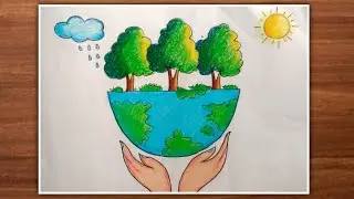 World forest day drawing easy