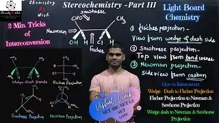 Stereochemistry | Interconversions 2 min tricks |Wedge dash to Fischer| Fischer to Sawhorse & Newman