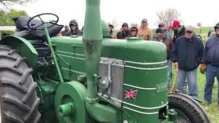 Shotgun start of a Field Marshall two stroke diesel tractor