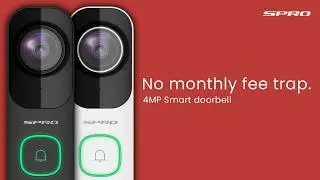 SPRO Wi-Fi Doorbell – 4MP Smart Video Doorbell with AI Detection & No Subscription