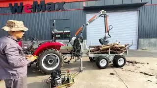 RIMA&WeMax Professional Self Contained ATV Hydraulic Timer Log Crane + Trailer with KOHLER Engine