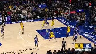Jay Huff rises to block the shot