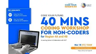 Code Your Future: 40-mins Coding Workshop for Non-Coders for Region 4A and 4B