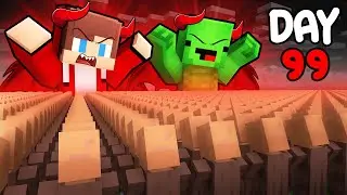 Mikey and JJ Survived 100 Days as DEVILS in Minecraft (Maizen)