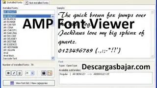 AMP Font Viewer program to install fonts in Windows Text