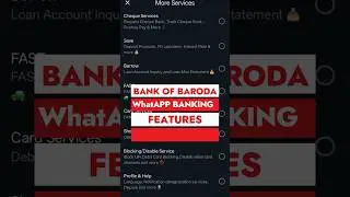 BOB WhatsApp Banking Services   #bankofbaroda #whatsappbanking