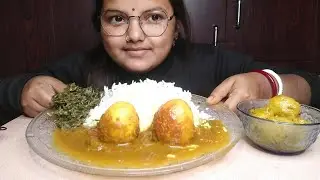 Eating sada vat,korai sakh vaja,spicy egg curry🥚🥚🌶️🌶️ ,amrar chatney