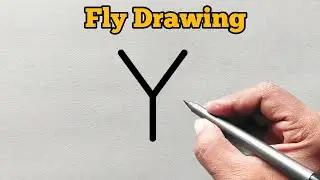 How to draw fly from letter Y | Easy Fly Drawing for beginners | letter drawing
