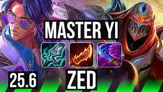 MASTER YI vs ZED (JGL) | 800+ games, 16/4/10, Godlike | KR Master | 25.6