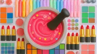 Satisfying Video DIY Slime ASMR | Making Pink Cloud Slime Mixing Sunscreen Makeup Random Things