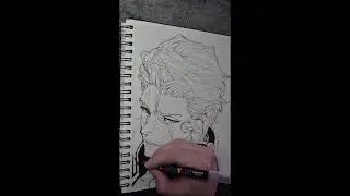 How I draw Anime Charakter,  Aizen from Bleach :) whole process is spęd up.