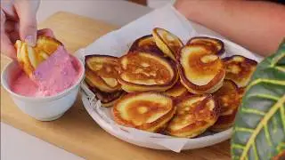 Kids love these fluffy pancakes! 🍓