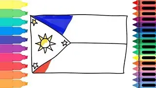 How to Draw the Philippines Flag - Drawing the Filipino Flag - Art Colors for Kids | Tanimated Toys