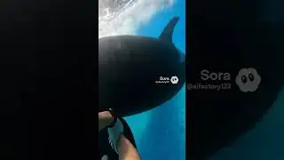 Waterslide into pool full of hungry orcas