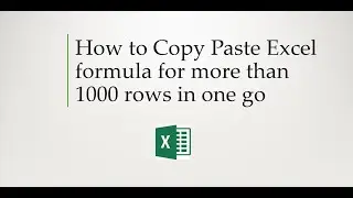 How to copy paste excel formula for more than 1000 records #exceltips #exceltutorial