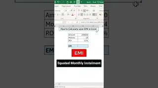 Excel Pro Trick: How to Calculate LOAN EMI in Excel #excel #shorts