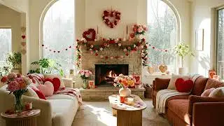 Valentine's Day Fireplace 4 Hours of Tranquil Relaxing Calm and Cosy Living Room Ambience in 4K 