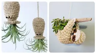 Most Attractive Sloth Crochet Planter pattern/Knitting Animal Planter/Mini Hanging Crochet Succulent