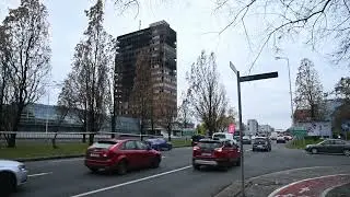 Zgrada Vjesnikova nebodera nakon velikog požara i zatvoren promet na Slavonskoj aveniji