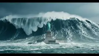 tsunami on statue of liberty
