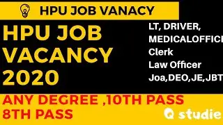 HP University Recruitment 2020 | HPU JOB Vacancy 2020 | Apply Online | Post of 274 | Bharti |