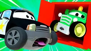 Baby Lily the BUS and Ben the TRACTOR get stuck in a container!