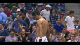 Novak Djokovic Loses His Temper and Takes Off His Shirt (9-8-15)