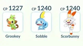 All level 50 (Grookey, Sobble, Scorbunny) Galar Starters in Pokemon GO.