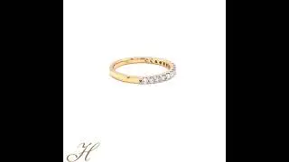 18ct Yellow Gold Diamond 4 Claw Set Half Eternity Band