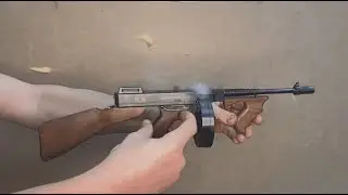 Thompson submachine gun in 1/2 scale full-auto firing