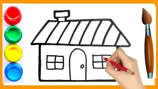 Ghar ka chitra । How to draw house painting video । घर का चित्र । Kids painting video । #house 