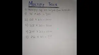 Multiplying by 25 in just a few seconds 🙂  Math's Trick  Short Video || Muhammad umer