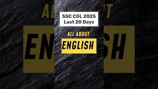 SSC CGL 2025 Pre -English strategy | Last 20 days plan #ssccgl2025
