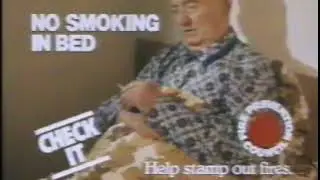 No Smoking In Bed. Fire prevention PIF 1980's.