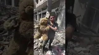 Children's toys under bombardment