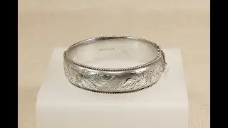 Vintage Silver Hinged Cuff Bangle   #4509