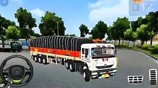 12 Wheeler Stones Transport Truck Driving In Offroad | Bharat Benz Truck Mod For Bussid Game