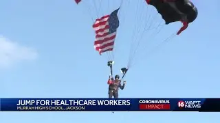 Soldiers jump for health care workers