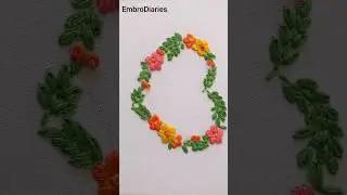 Floral heart embroidery design with simple stitches for beginners