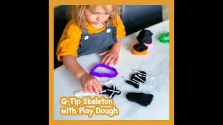 Skeleton Craft with Q-Tips and Homemade Play Dough